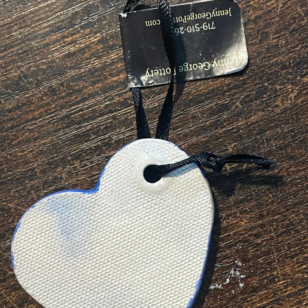 Colorado flag heart ornament pottery